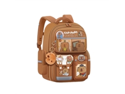 Mochila Escolar Capivara De Desenho Animado, Leve E Prática, Mochila De Grande Capacidade Para Estudantes Do Ensino Fundamental 01