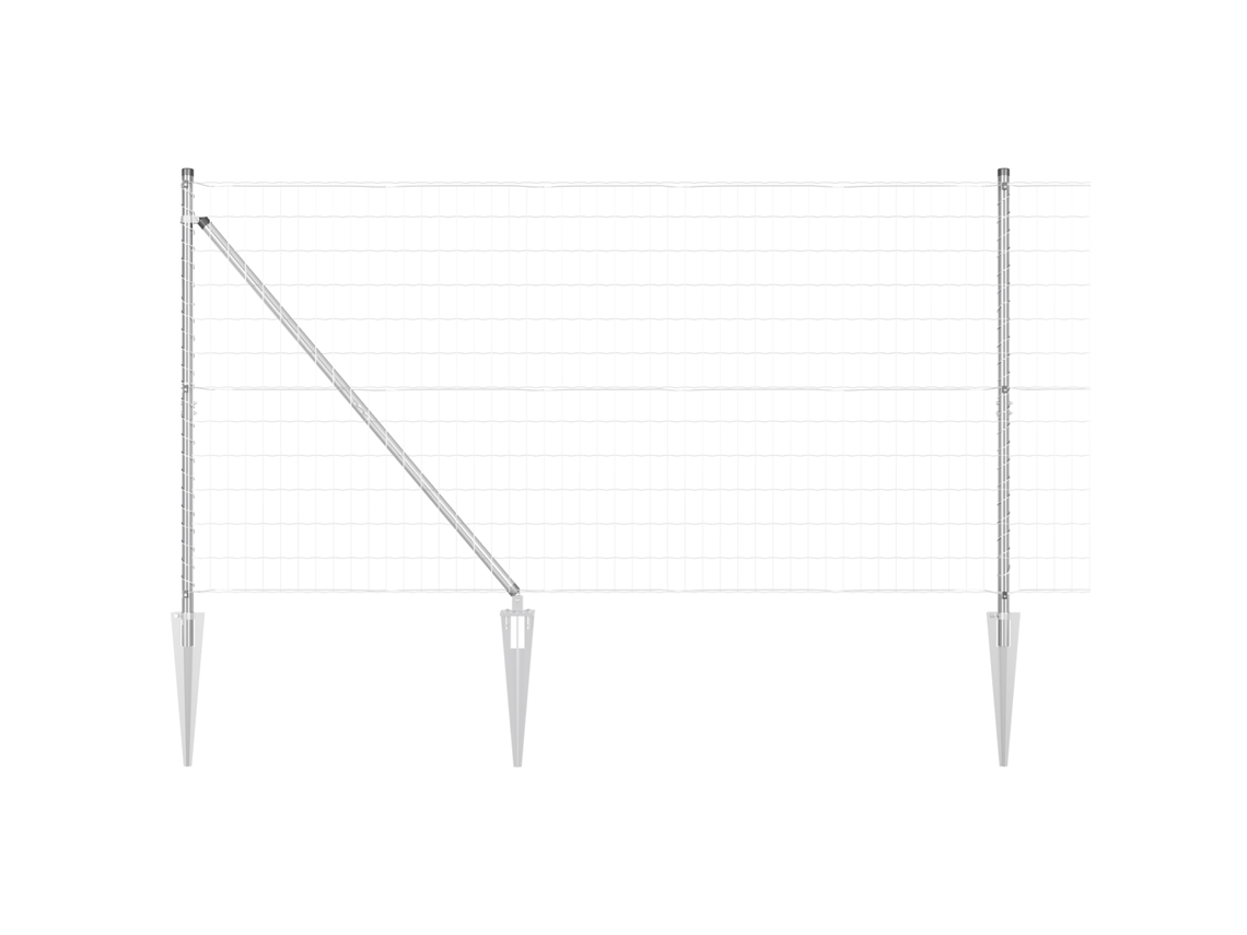 Conjunto 1 Cerca Externa Vidaxl Prateado Aço (25 X 1,2 M)