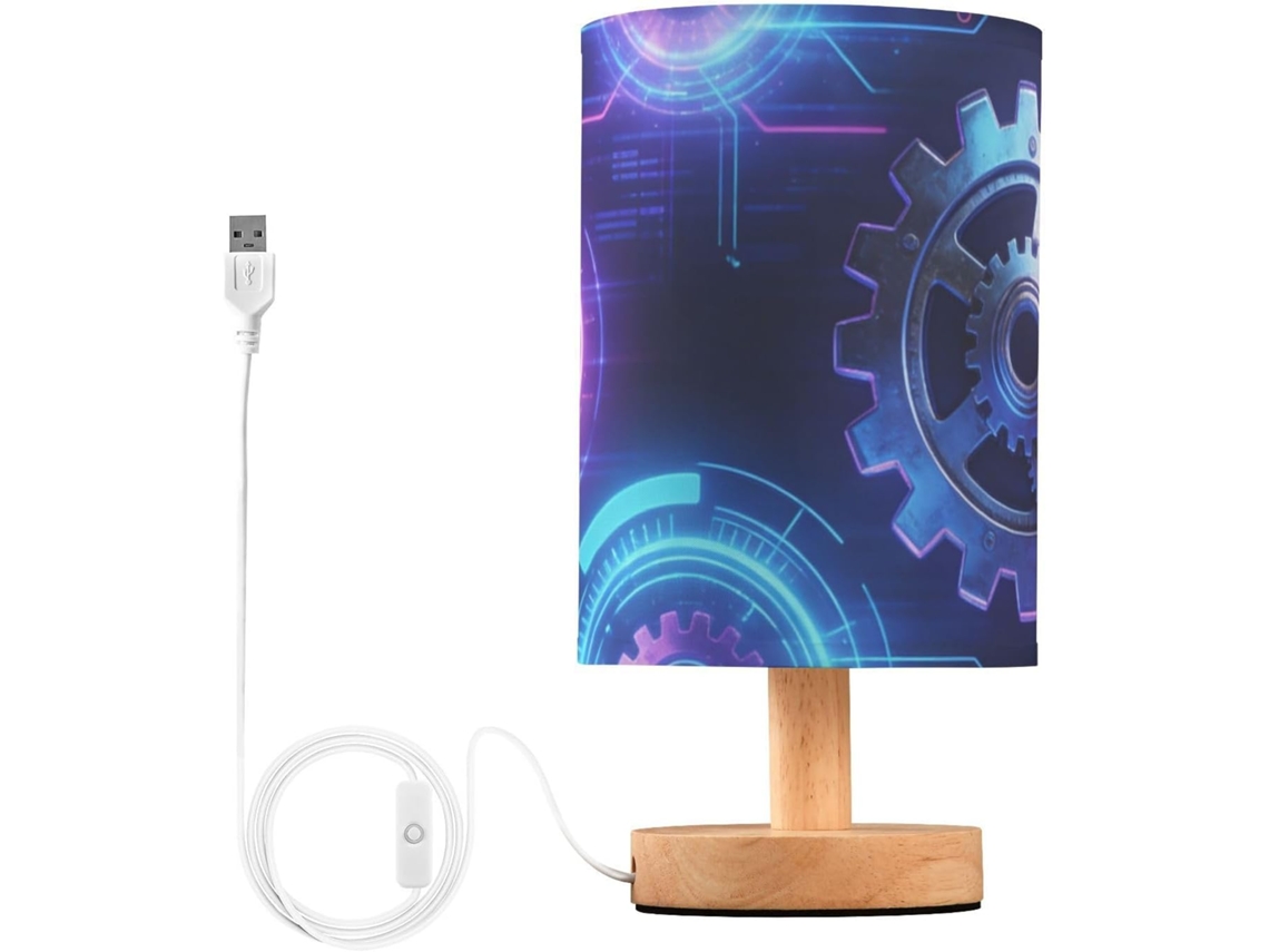 Yuiboo Night Light Mesa Luz Quente Neon Cyber Gear Interface Luminárias Para Crianças Hurricane