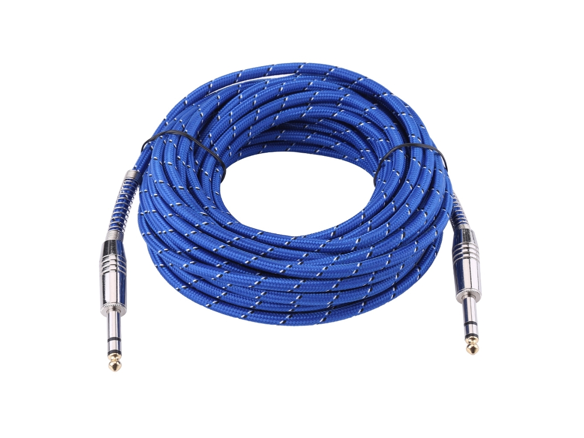 Aetheria cabo de Áudio Estéreo 6.35mm Macho para Macho 10m para Guitarra Elétrica e Mixer