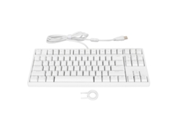 Lurelia Teclado Mecânico Com 87 Teclas, Switch Vermelho, Com Fio, Design Ergonômico Para Pc E Laptop, Na Cor Branca