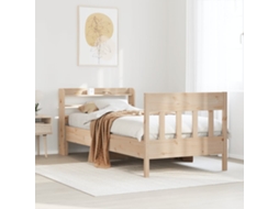 Vidaxl Cama Sem Colchão 90x200 Cm Madeira De Pinho Maciça