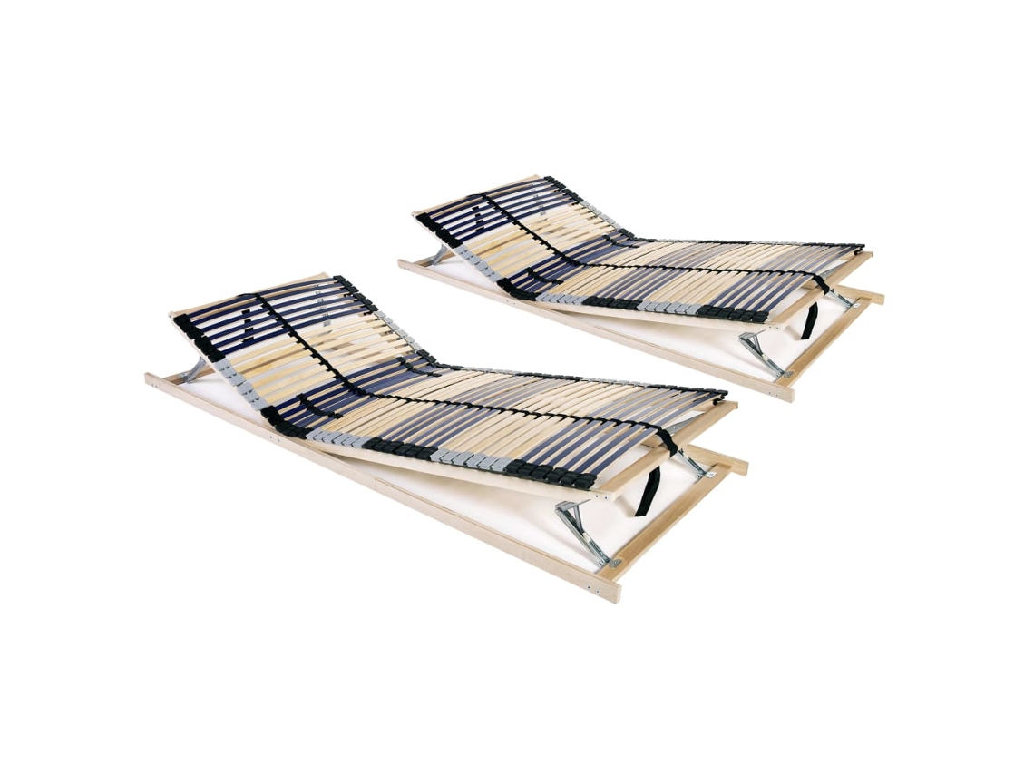 Vidaxl Estrados De Ripas 2 Pcs Com 42 Ripas 7 Zonas 80x200 Cm