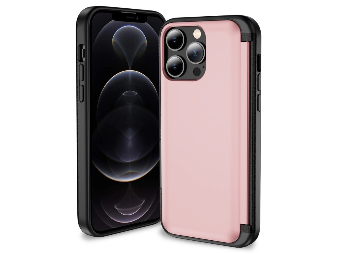 Suporte Casa Para Iphone 12 Pro Pele Sintética Rosa
