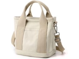 Bolsa AQUAFORGE, Boho, Crochê, Tote, Recortes, Grande Capacidade, Verão, Praia, Branca