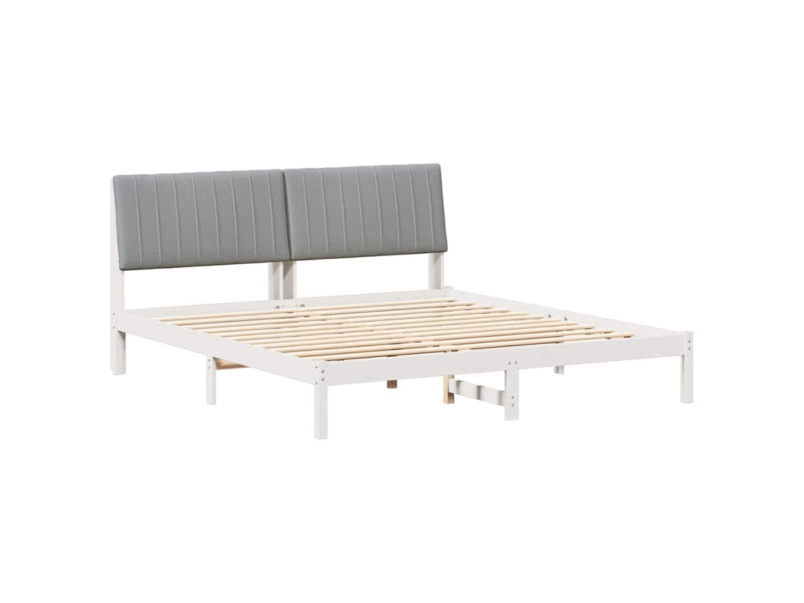Conjunto 1 Cama Moderna Vidaxl Cinzento-claro Madeira De Pinho Maciça (180 X 200 Cm)