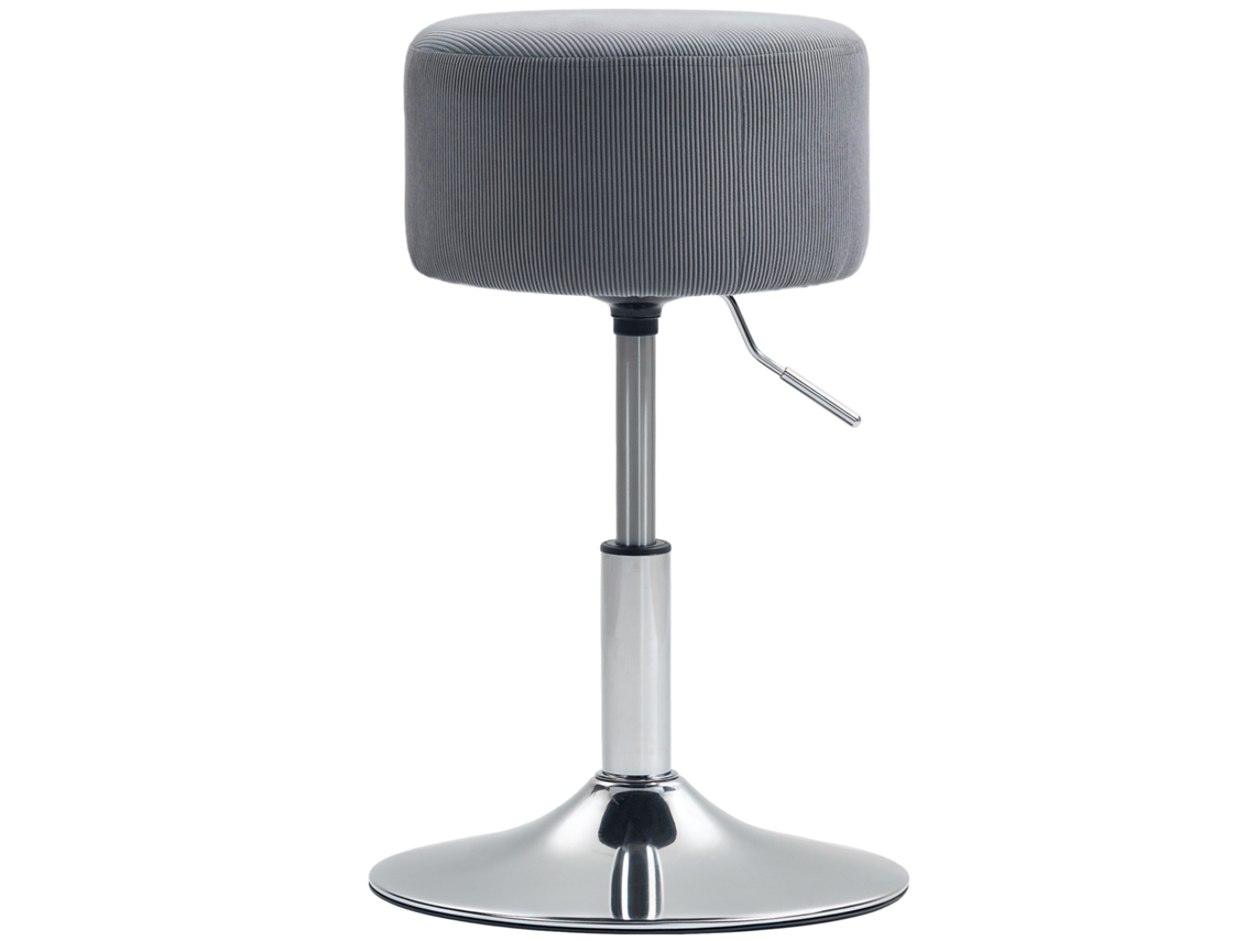 Banco Giratório Poliéster Cor Cinzento Ø38x52-66 cm Homcom