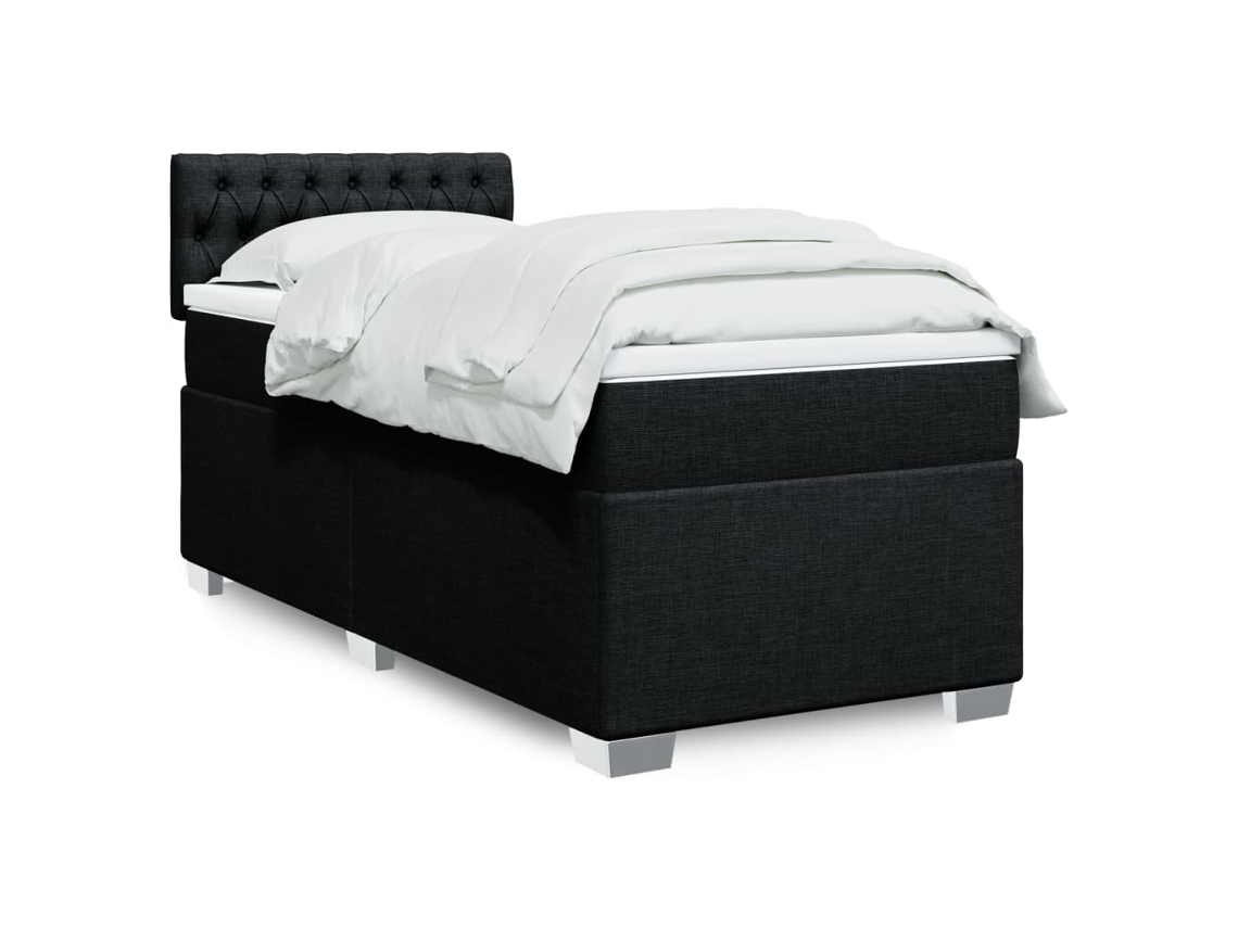 Vidaxl Cama com Molas/colchão 90x190 Cm Tecido Preto