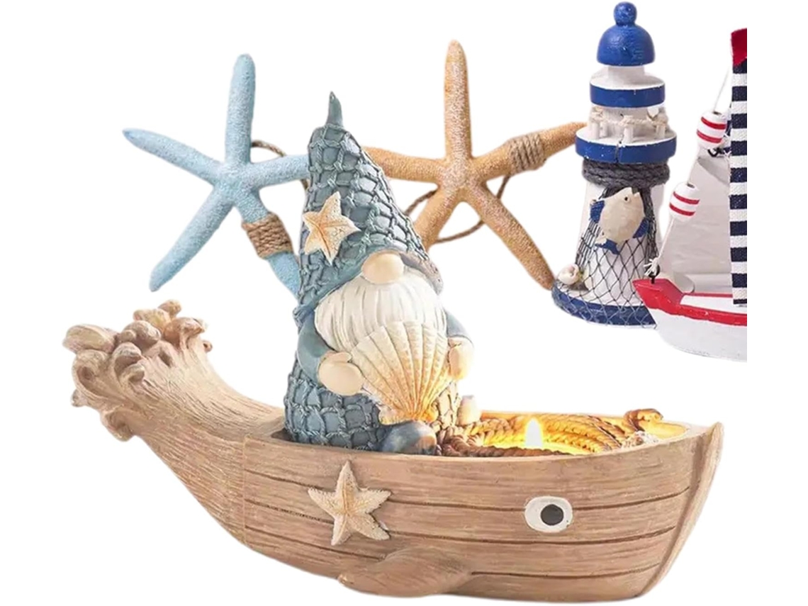 Pequenas E Elegantes Estatuetas De Gnomos Em Resina | Enfeites Náuticos De Anões Para Decoração De Casa