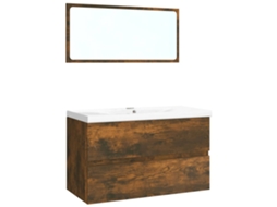 Bathroom Furniture Set, Bathroom Furniture Sets Vidaxl Marrom Madeira Processada (80 X 39.5 X 45 Cm)