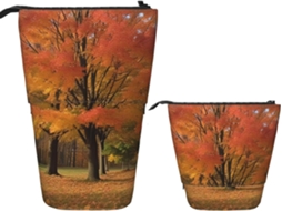 Black Case Trousse Crayons Télescopique Fall Trees Print, Multifotionnel Peil Télescopique