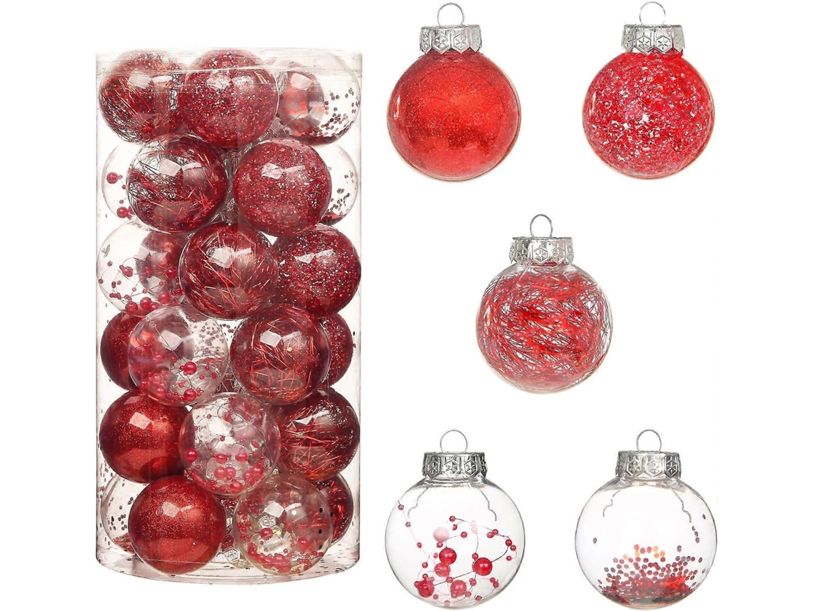Enfeites Para Árvore De Natal, Bolas De Natal Prateadas Transparentes E Inquebráveis ​​ Olysi Shop (pacote Com 30)