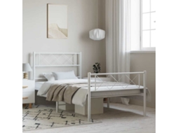 Estrutura De Cama Com Cabeceira E Pés 100x200 Cm Metal Branco