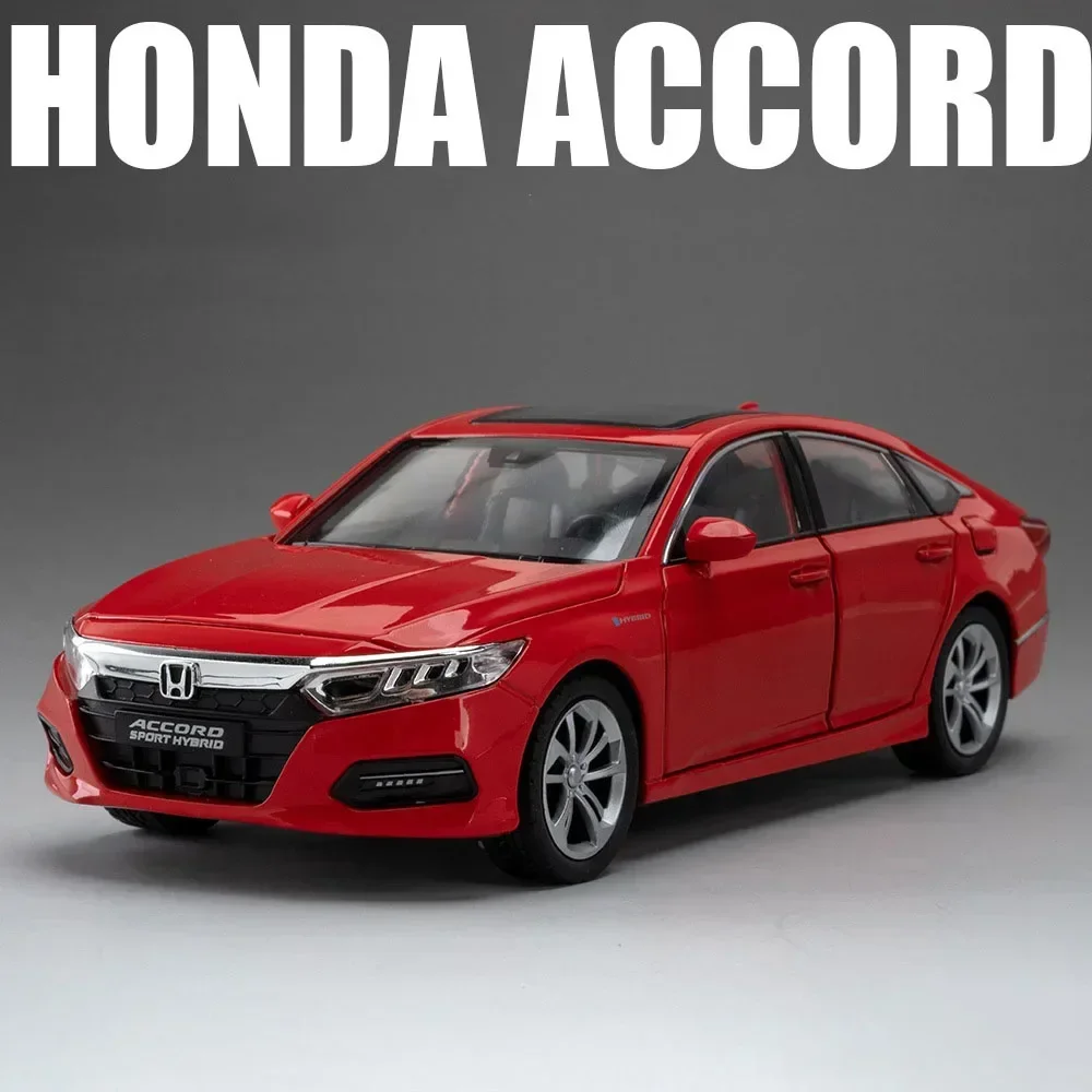 (accord Vermelho) 1:24 - Miniatura De Carro - Luzes E Música - Portas Abrem