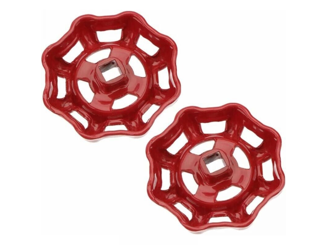 2 Peças De Volante Ferro Vermelho 7 X Mm Para Válvula, Alavanca Válvula Esfera, Fechamento, Tubo Água, Torneira, Parte Superior Da Aquaforge