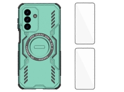 Capa Magnética Tkdaddy Para Samsung Galaxy A26 5g Wanlonfeng Dj Series Pc Tpu Com 2 Películas De Vidro Temperado Verde