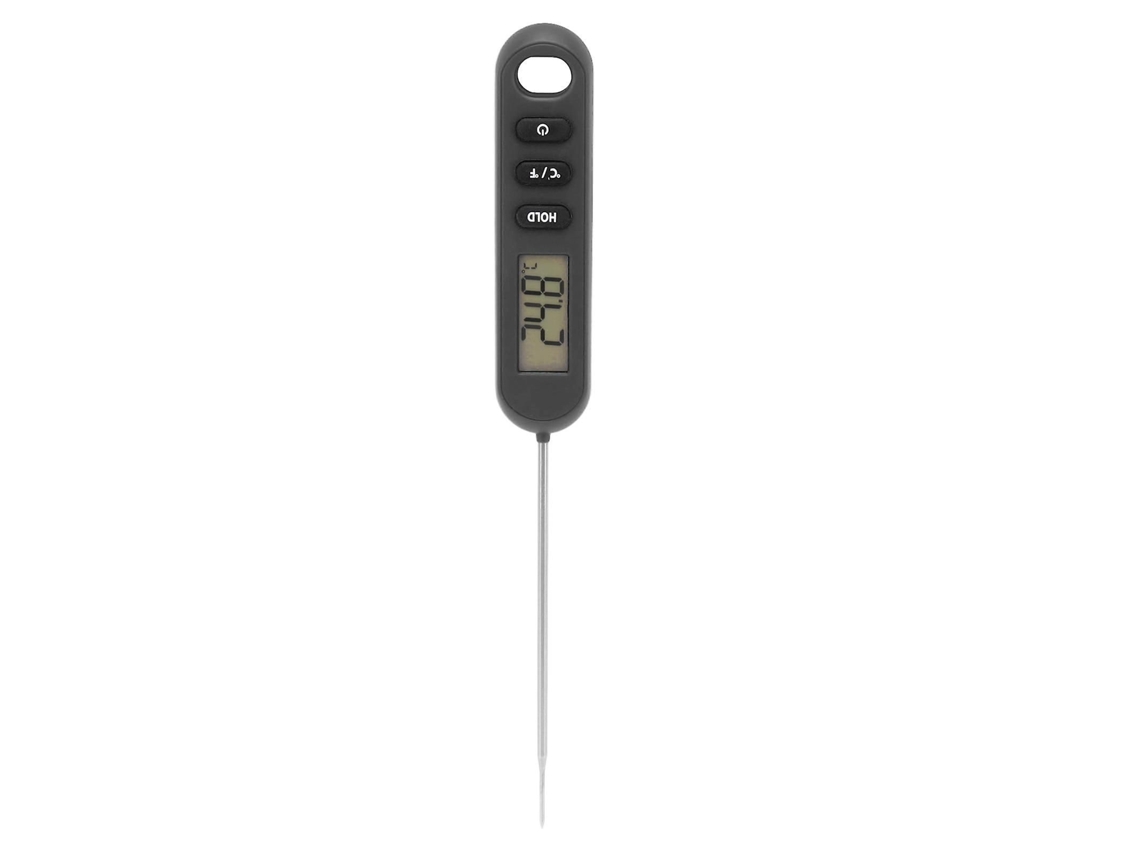 Termômetro De Alimentos Para Carnes Com Leitura Instantânea, Termômetro Digital Para Cozinha E Churrasco Com Sonda Longa, Preto
