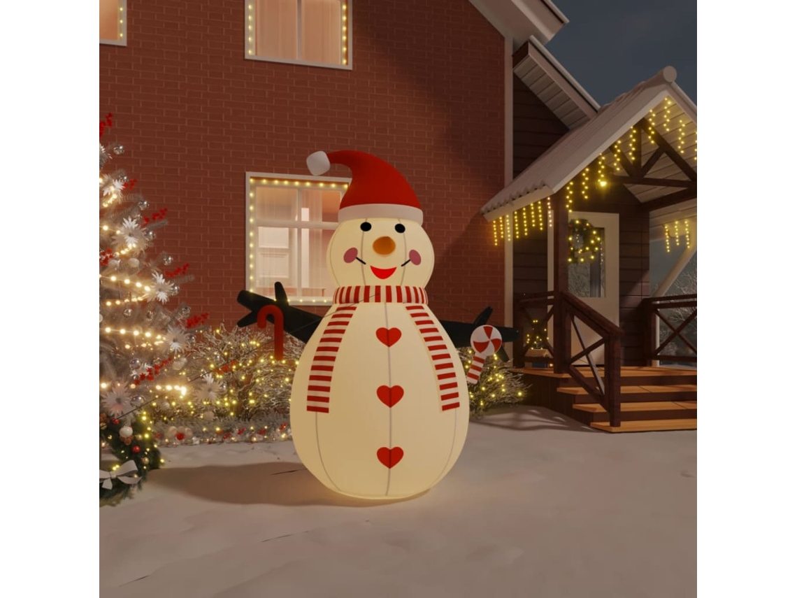 Boneco De Neve Inflável Com Leds De 250 Cm