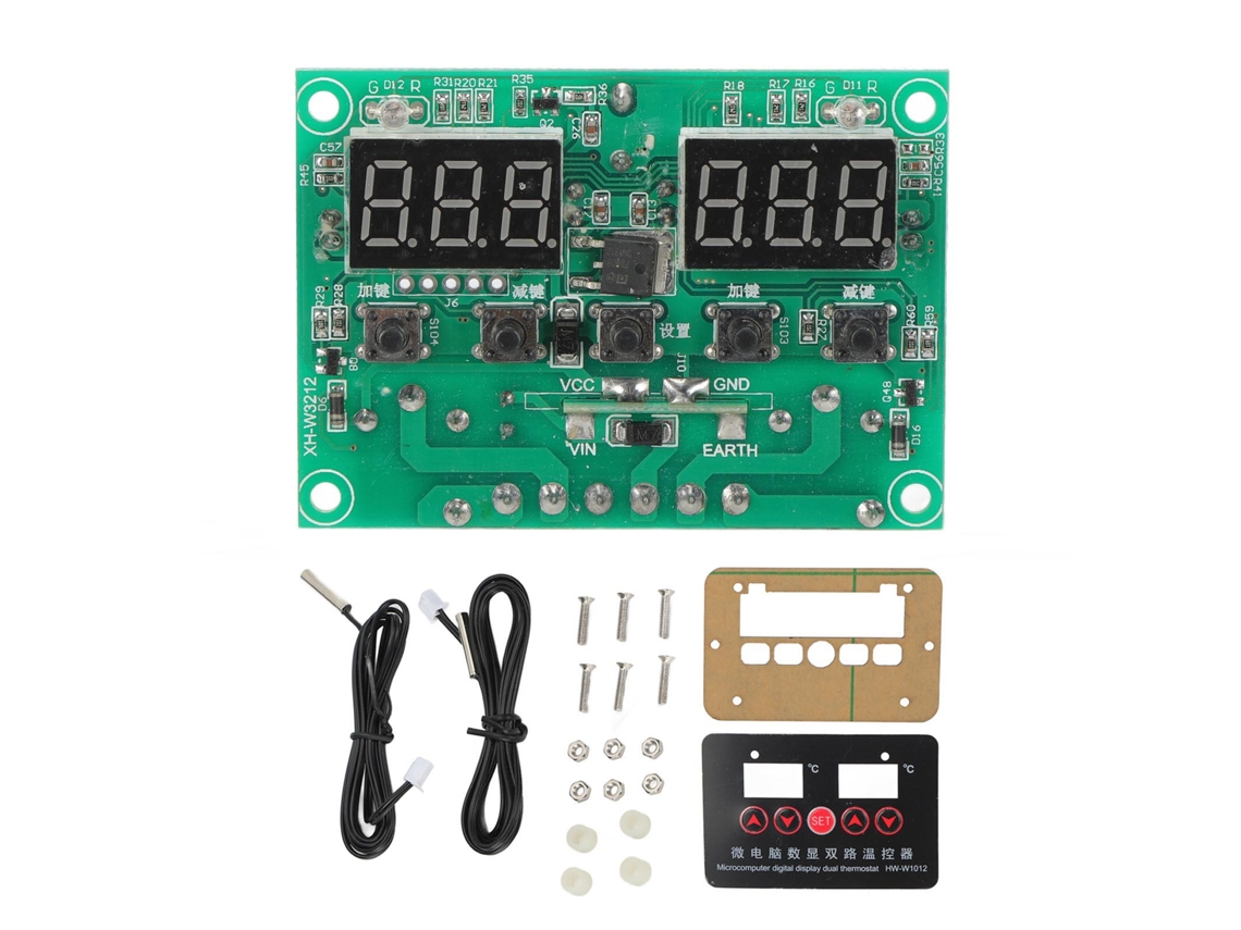 Controlador de Temperatura Digital 220V HWW1012 com Display e Duplo Relé