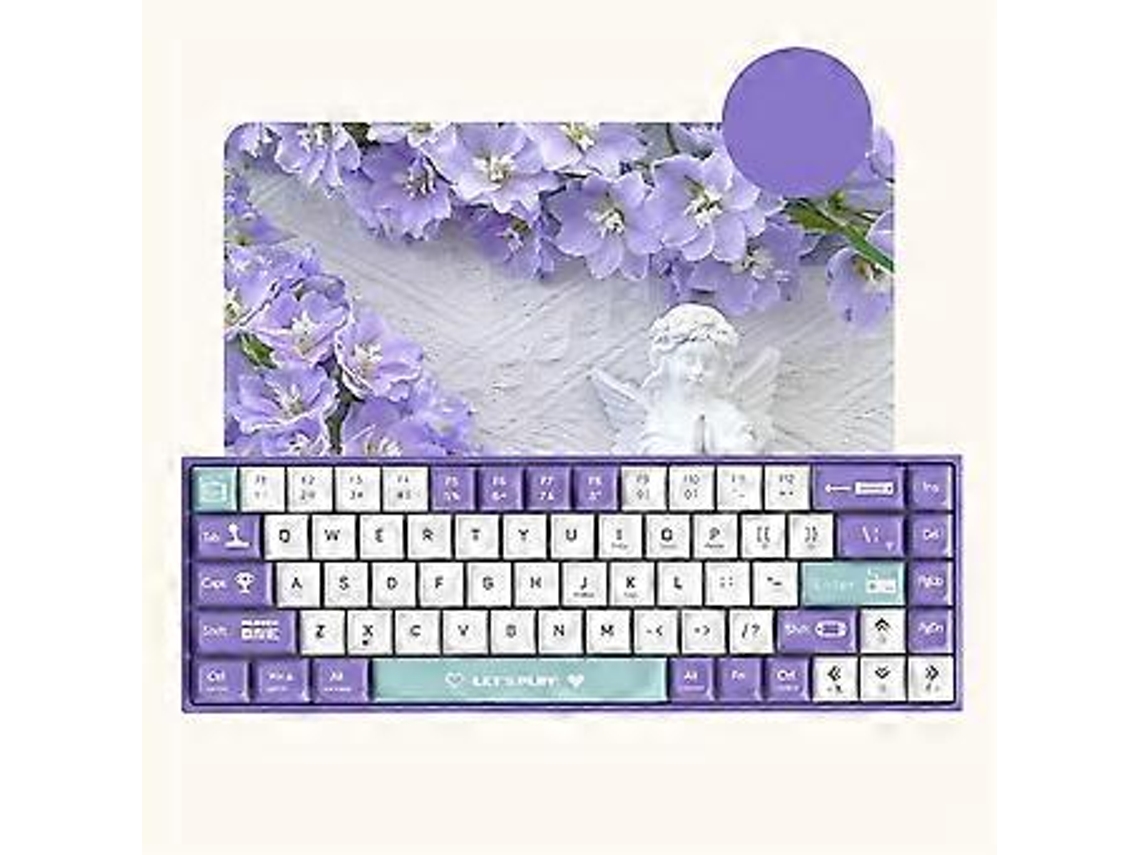Teclado Mecânico Para Jogos Ak680 Abs Keycap 68 Teclas Teclado Com Fio Hot Swap Para Pc E Laptop Vermelho E Branco B Slowmoose