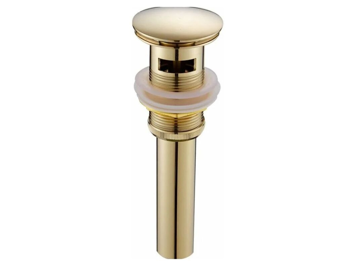 Ralo De Lavabo Moderno E Retrô,com Dispositivo Clic Clac E Extravasor,universal Em Latão Dourado Polido,sifão Com Furo Para Extravasor Btforus