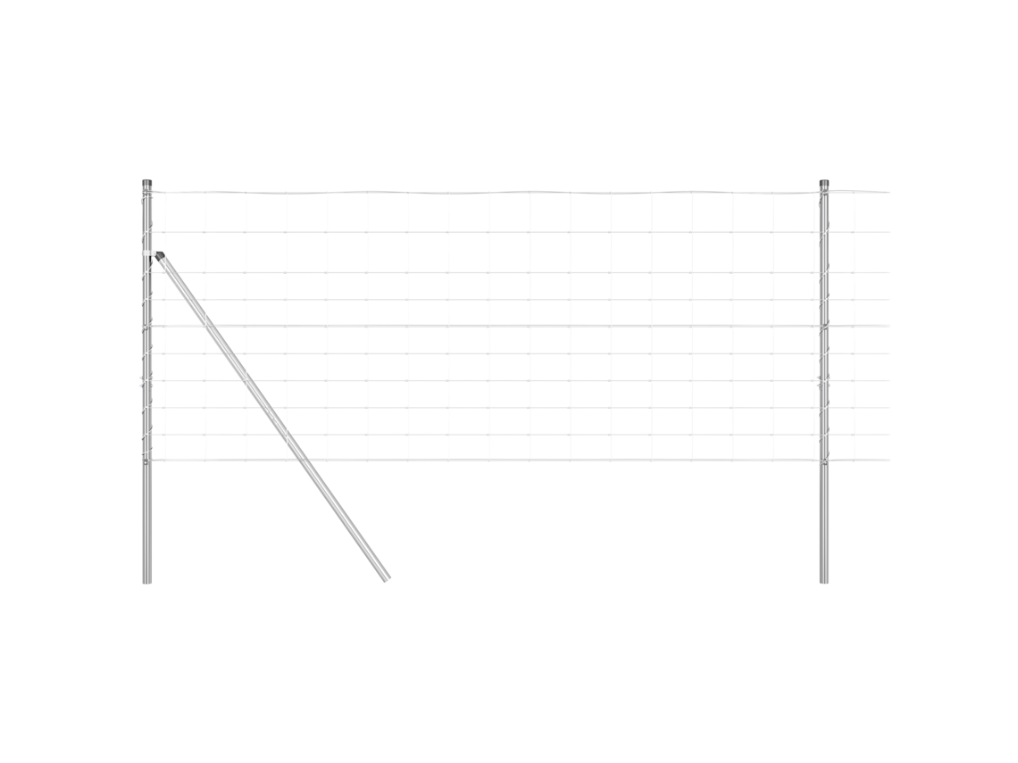 Conjunto 1 Poste De Cerca Externo Vidaxl Prateado Aço (25 X 1 M)