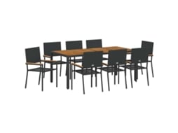 Maison Exclusive - Conjunto Jantar Para Jardim 9 Peças Vermelho Vime Pe