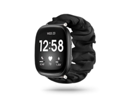 Bracelete Fitbit Versa Lite Pulseira Scrunchie Preto