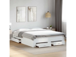 Vidaxl Estrutura de Cama C/ Gavetas 150x200cm Derivados Madeira Branco