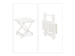 Relaxdays Mesa Dobrável De Madeira, Para Sala De Estar, Varanda E Terraço, Portátil, Estável, H: 50 Cm, Branca