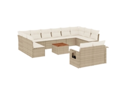 Garden Sofa Set, Garden Sofa Sets Vidaxl Bege Rattan / Vime (n/a)