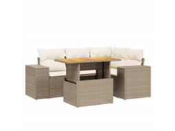 Garden Sofa Set, Garden Sofa Sets Vidaxl Bege Rattan / Vime (n/a)