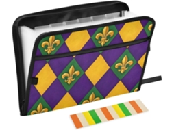 Pasta Expansível Carnival Com 13 Bolsos, Organizador Sanfonado Resistente À Água Papéis, Bolso Frontal E Divisórias