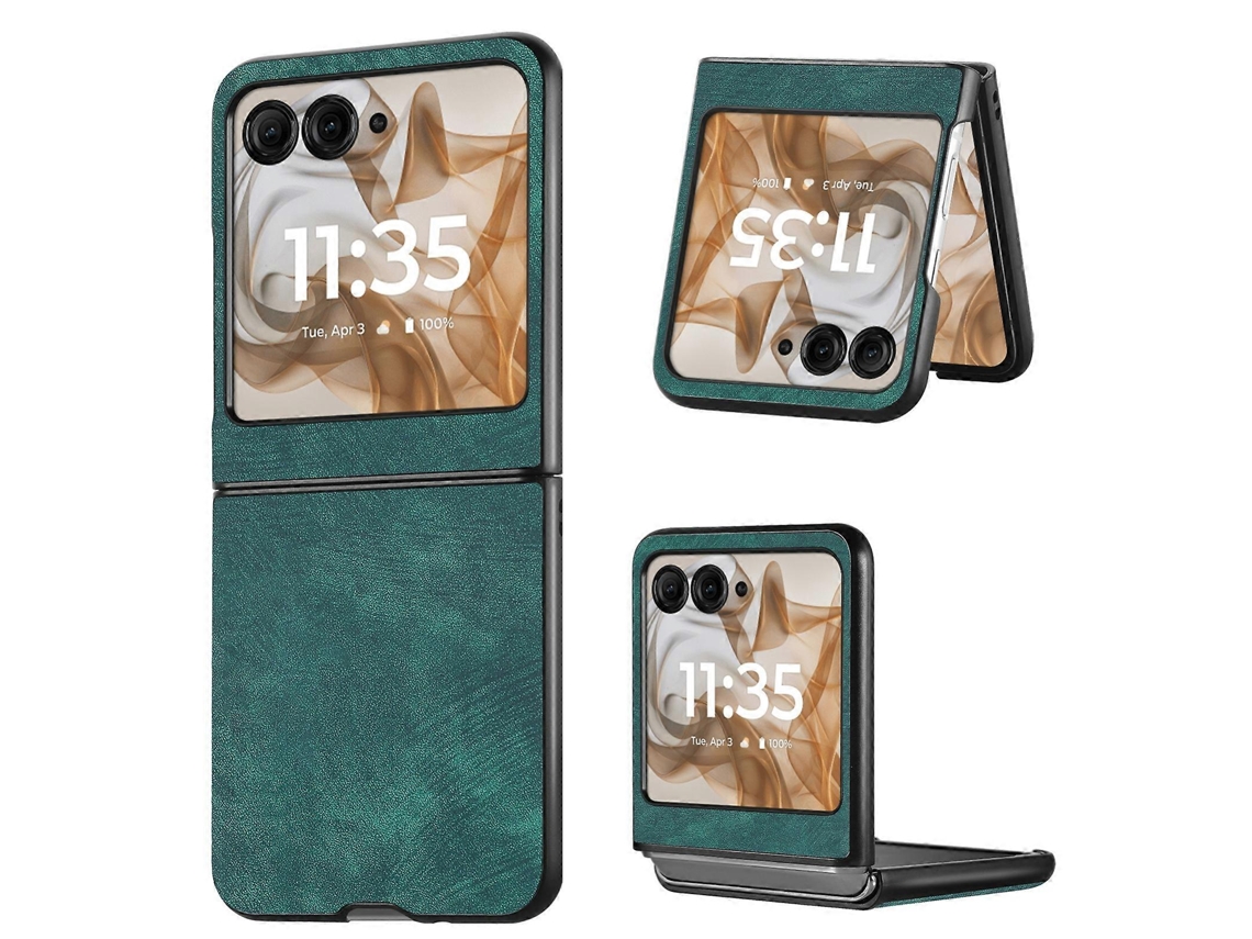 Capa Traseira Vintage Em Couro E Policarbonato Para Celular Motorola Razr 50