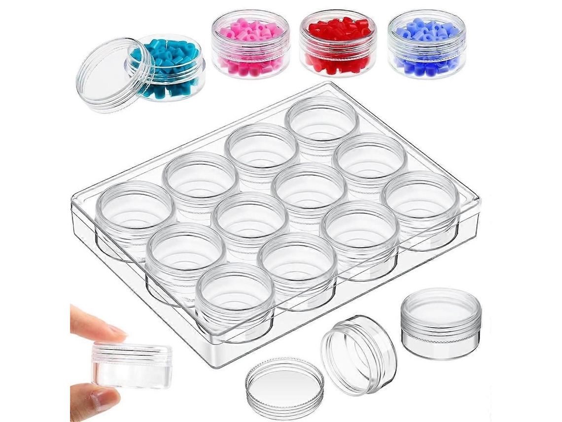 Organizador De Contas Com 12 Caixas Transparentes (1,5 X 1,5 X 1,38 Polegadas)