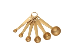 Colher De Medição Inox Com 6 Peças Estilo Redondo/quadrado Para Cozinha E Baking Dourado