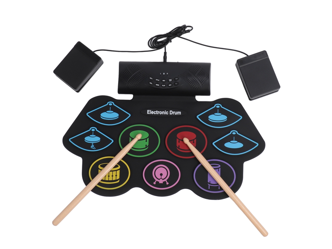 Bateria Eletrônica LAXISCREED 9 Pad Portátil para Iniciantes