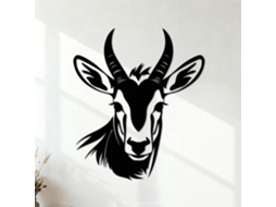 Adesivos Muraux Silhueta Angélique De Tête De Bongo 67,2x77,6cm Decoração De Magasin Noir
