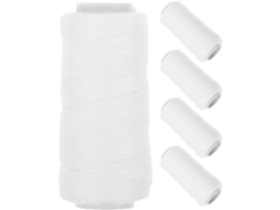 5 rolos de algodão branco para remoção de pelos faciais, ferramenta fácil de usar