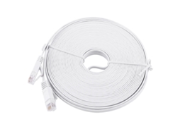 Cabo De Rede Ethernet Rj45 Cat6 Flat Lan Utp Patch Router Cabos 1000m Branco 15 Metros Slowmoose