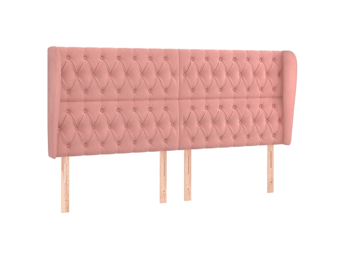 Cabeceira Cama C/ Abas Veludo 183x23x118/128 Cm Rosa MAISON EXCLUSIVE