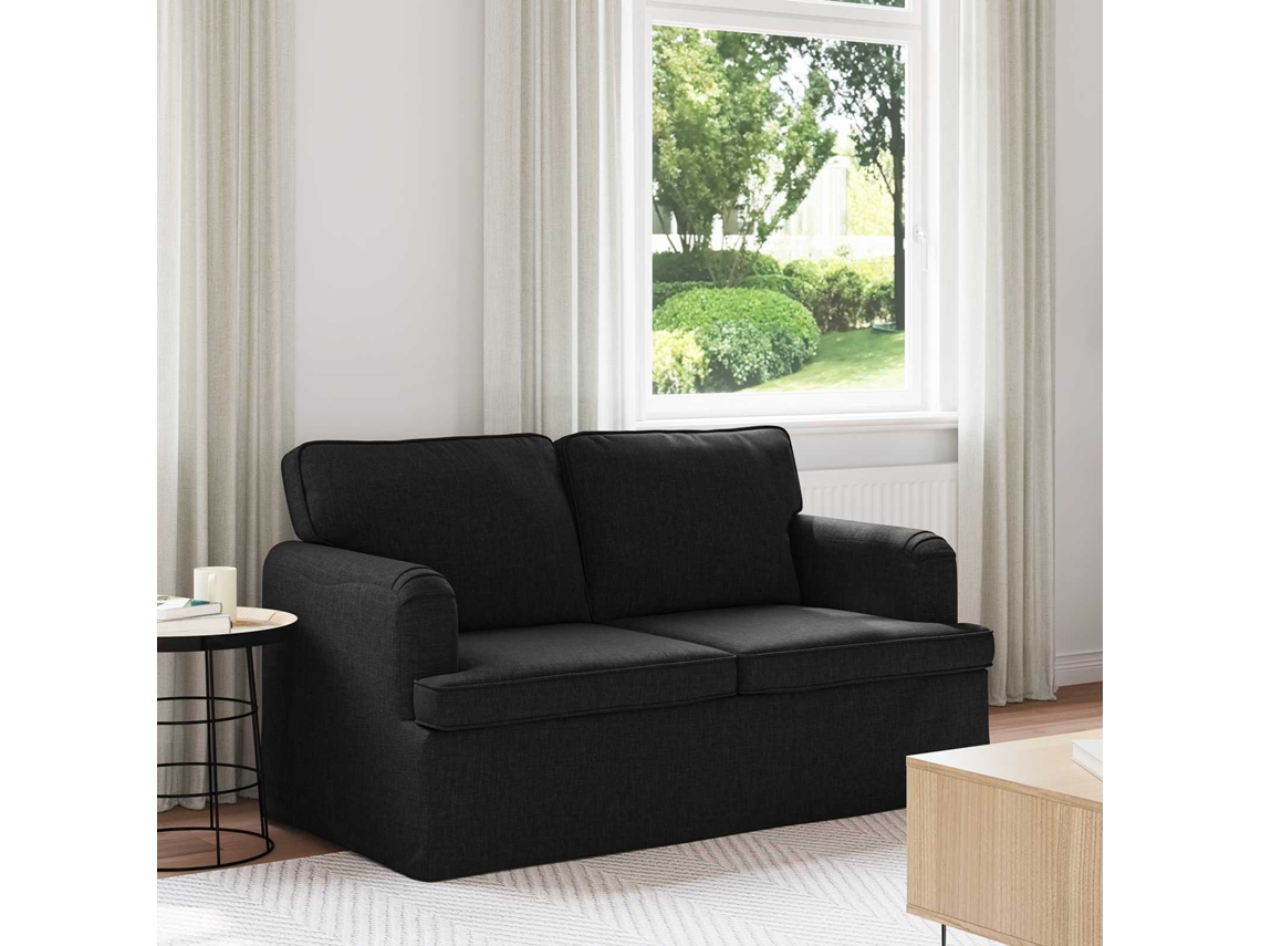 Vidaxl Sofá Preto 144 X 80 X 85 Cm Tecido