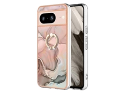 Capa De Celular Imd Dupla Face Com Anel E Acabamento Em Mármore Galvanizado