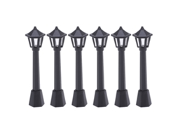 Primerox 6 Pcs Lâmpada de Rua Mini Modelo Seguro Microscópico para Boneca Miniatura Casa de Bonecas