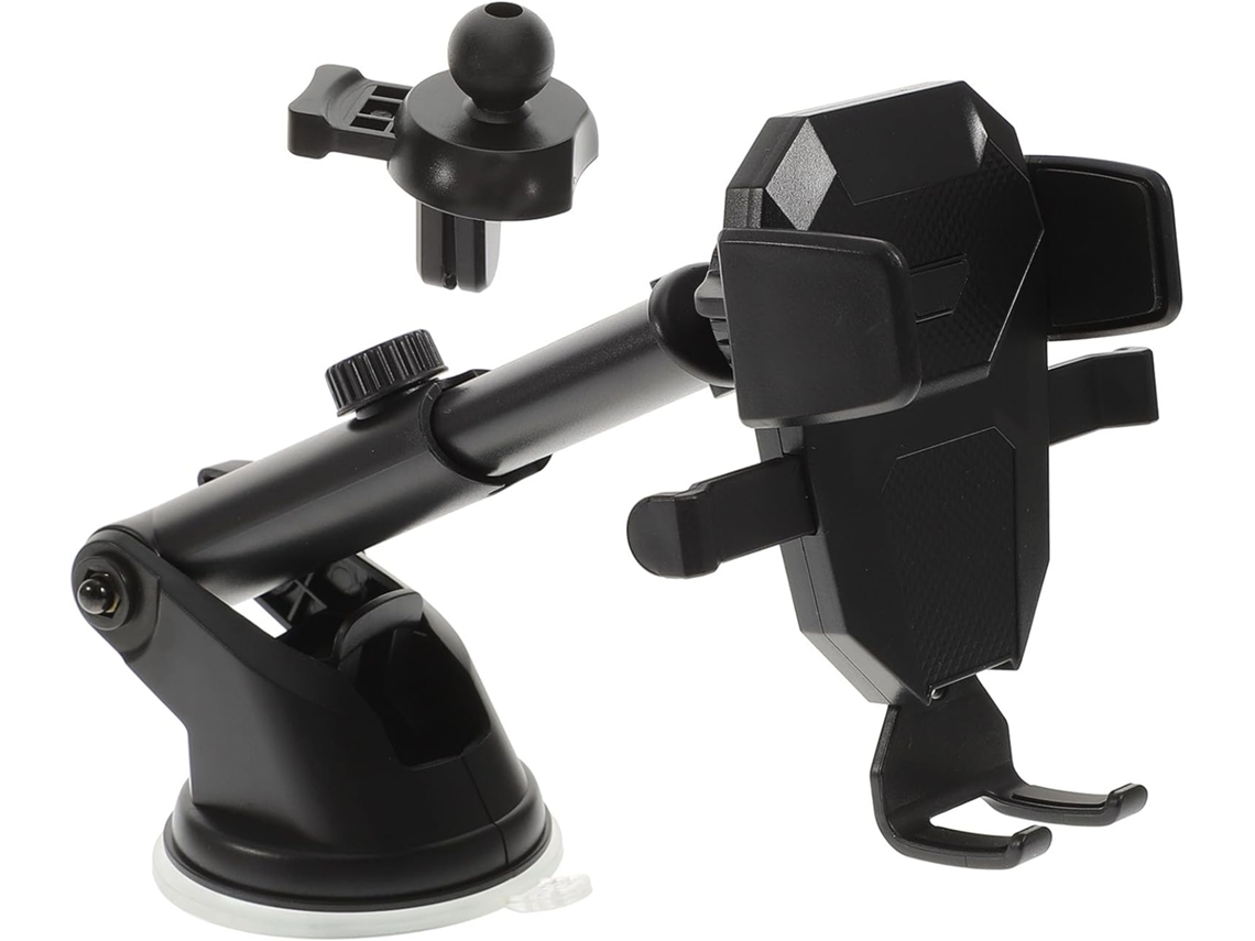 Suporte Para Celular Veicular Com Ventosa Preta E Dupla Função