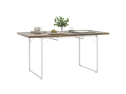 Mesa de jantar extensível, 120x80x75 cm, branco S/MARCA