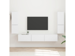 Conjunto De Móvel De Tv 4 Pcs Branco Madeira Processada