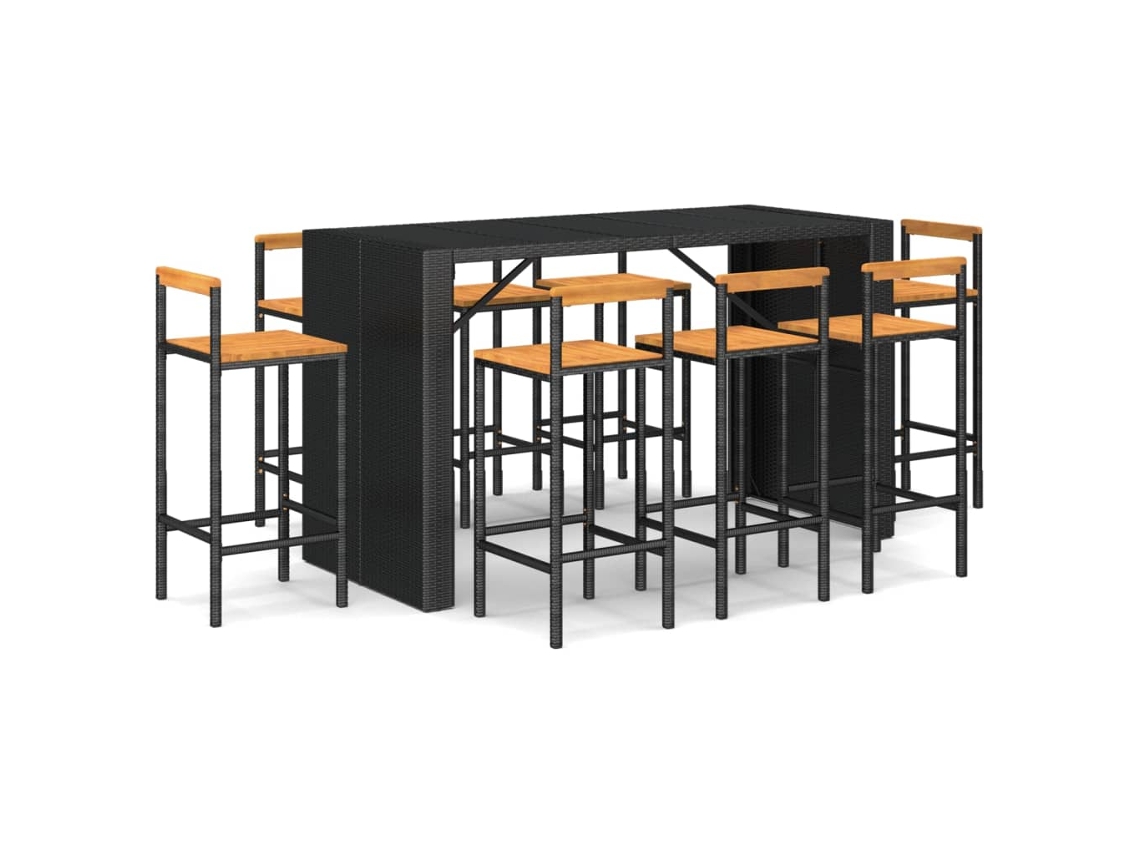 Garden Bar Set, Garden Bar Sets Vidaxl Preto Rattan / Vime (n/a)