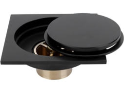 Ralo De Piso 4 Polegadas, Em Cobre Preto, Com Sistema Antirretorno,