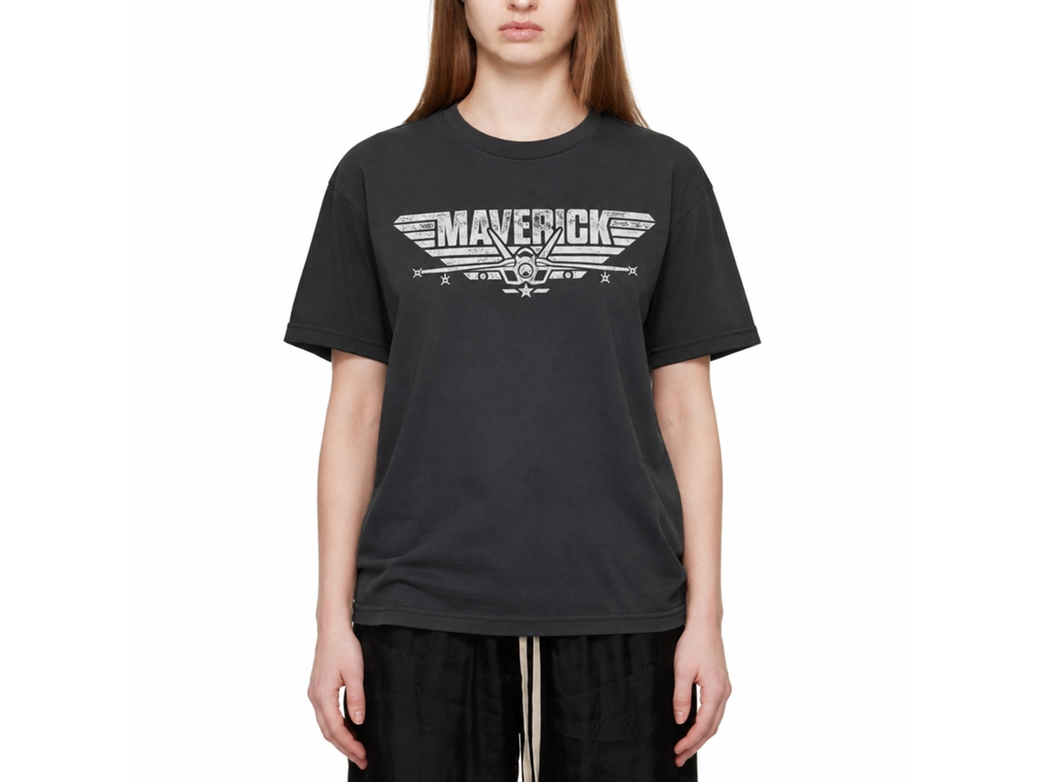 Rockinstone Top Gun Maverick Logo Black T-shirt Size:s